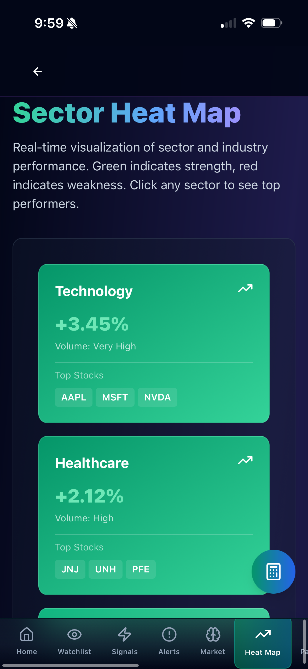 Signals Alpha - Screenshot 3 showing product features and functionality