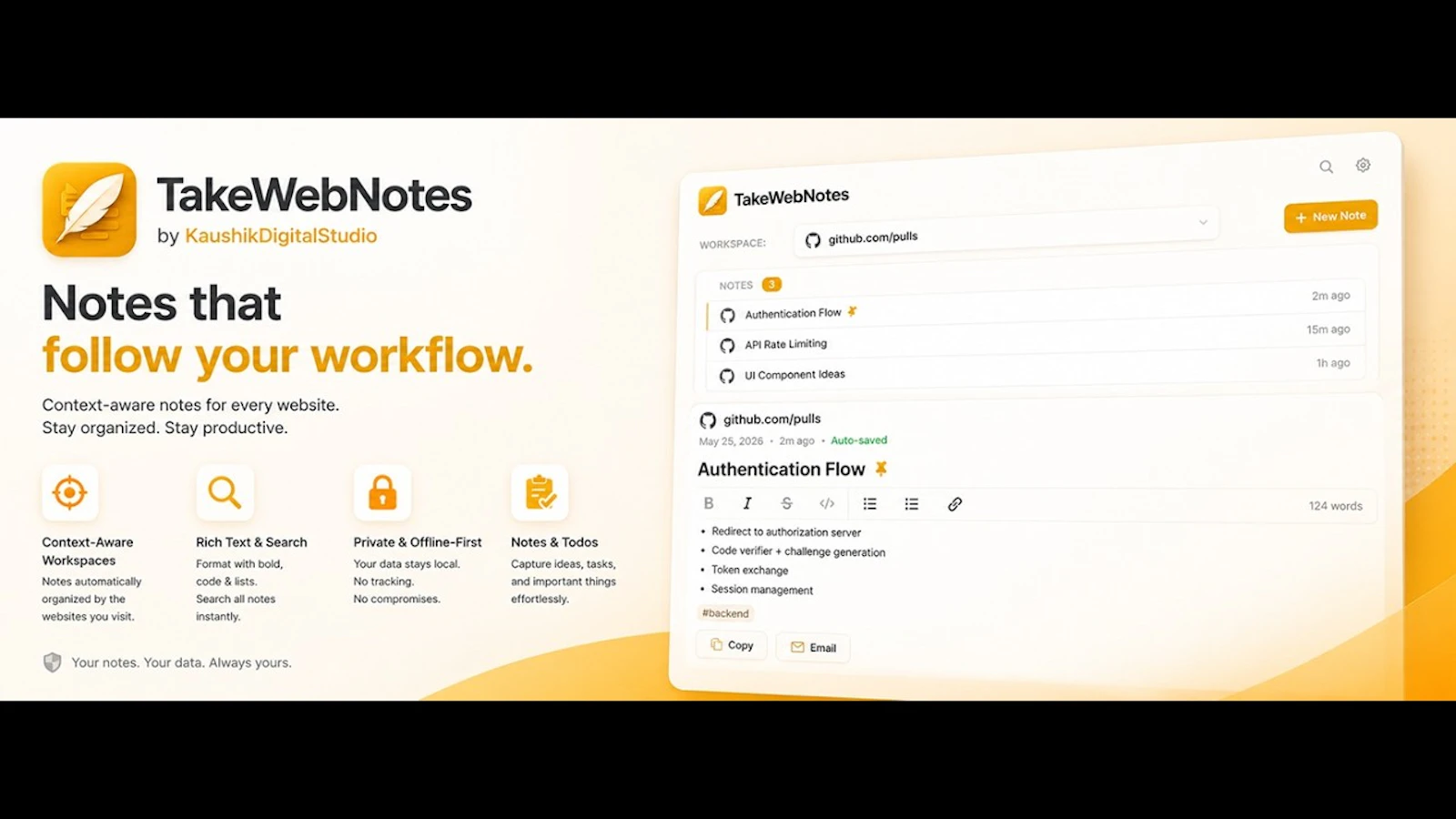 TakeWebNotes screenshot 1 (video preview)