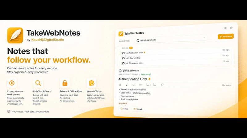 TakeWebNotes screenshot 1 (video preview)