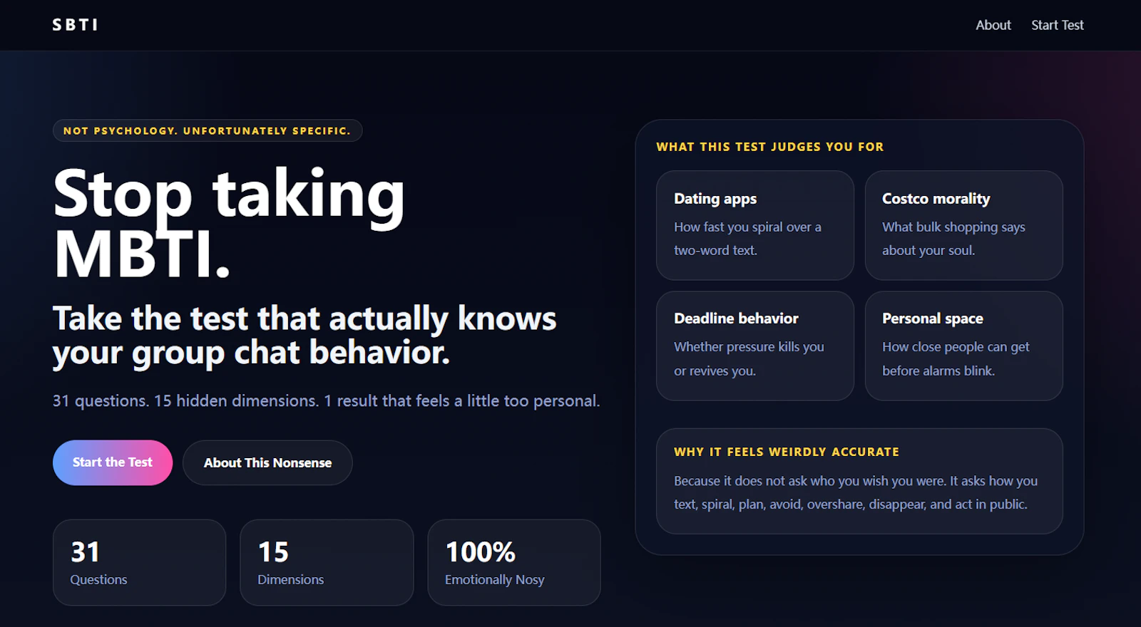 SBTI Test screenshot 1