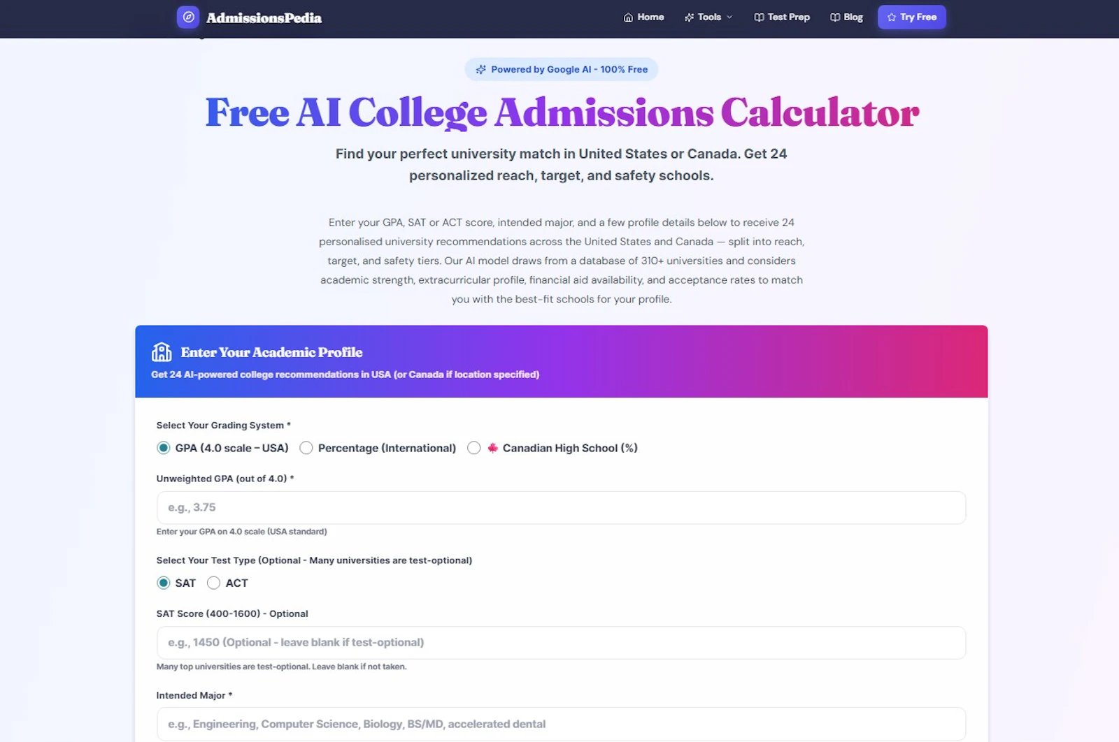 AdmissionsPedia screenshot 1