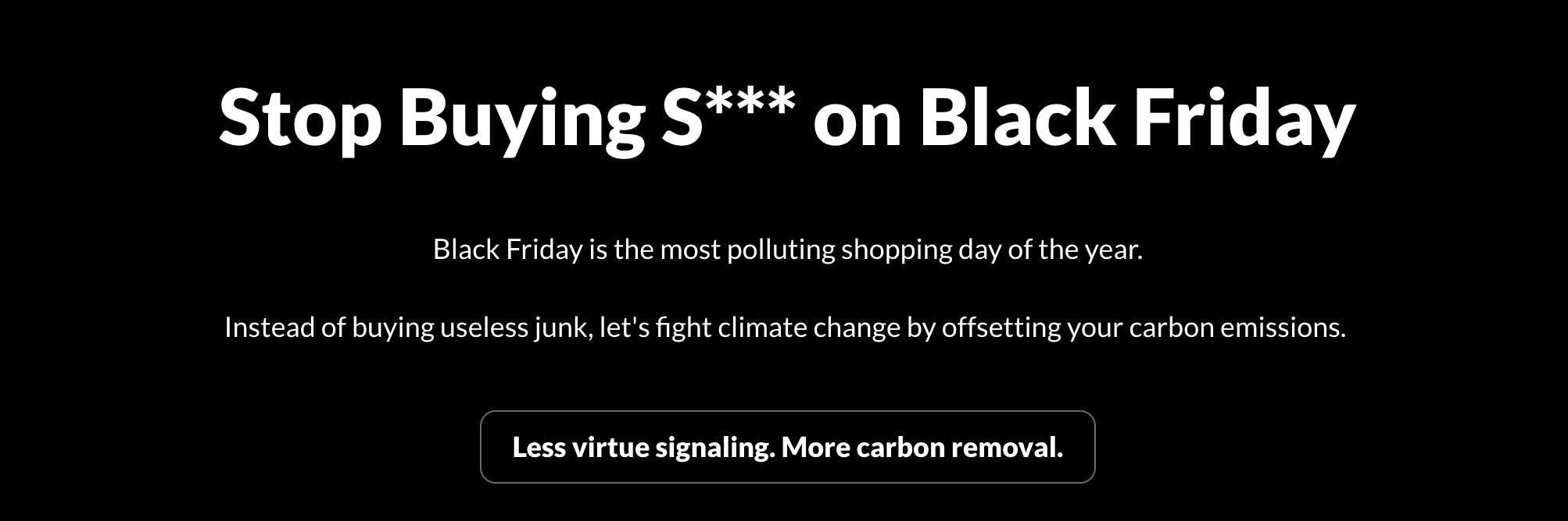 Carbon Offsets on Black Friday media 2