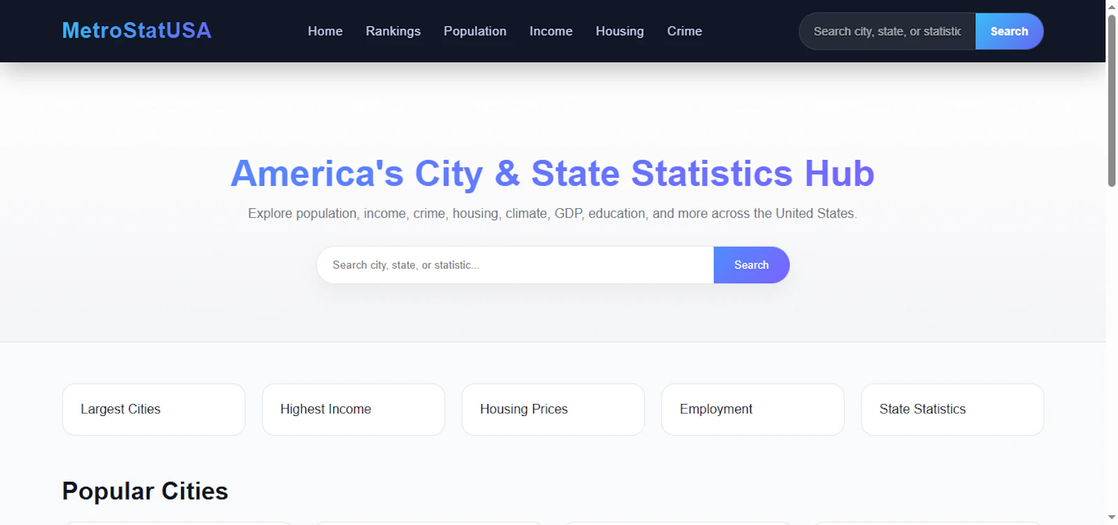 MetroStatUSA screenshot 1