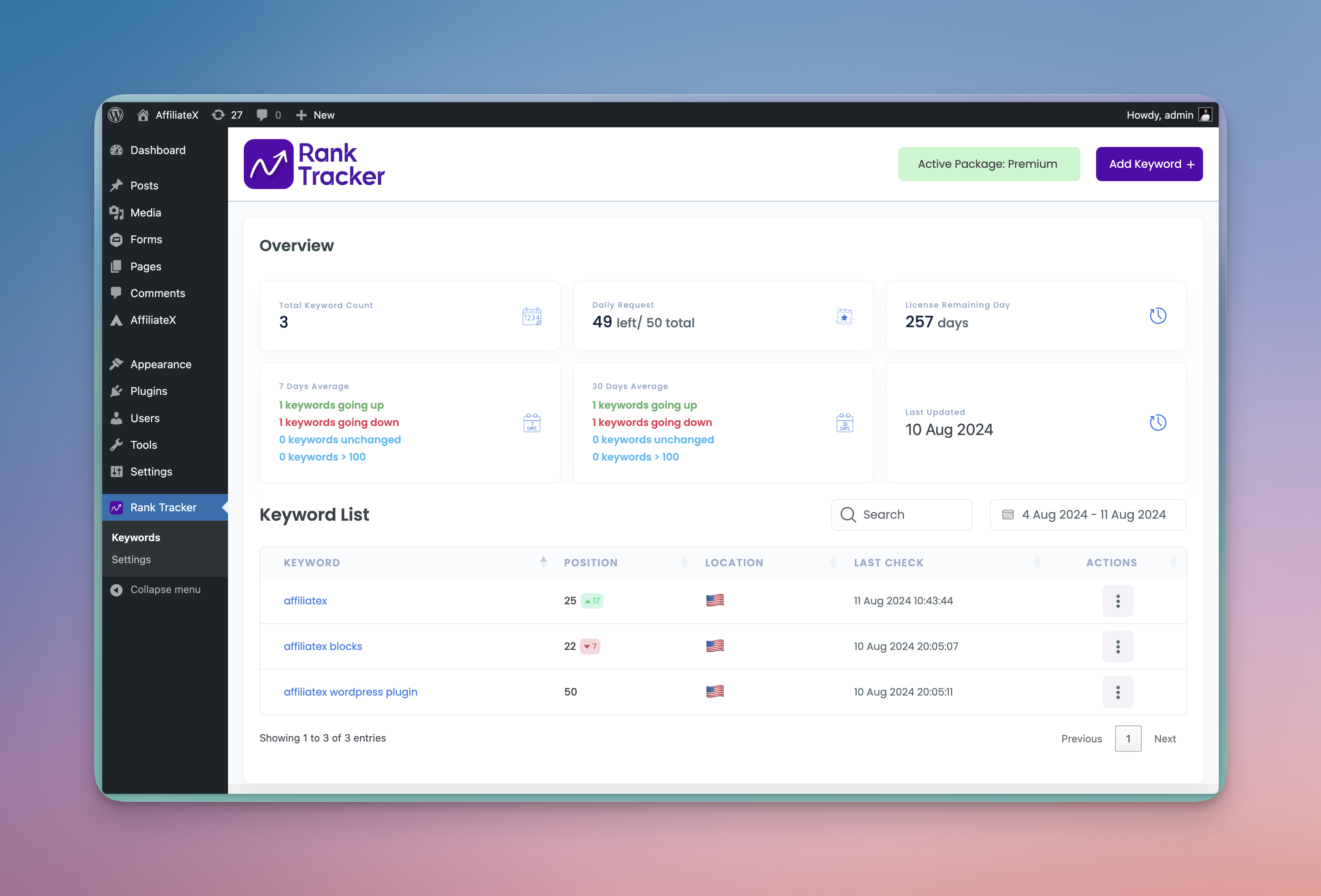 Penjejak Rank - Plugin WordPress media 3