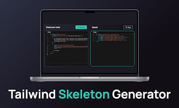 Tailwind Skeleton Generator - Transform Tailwind and HTML code into stunning animated loaders for engaging content loading experience.