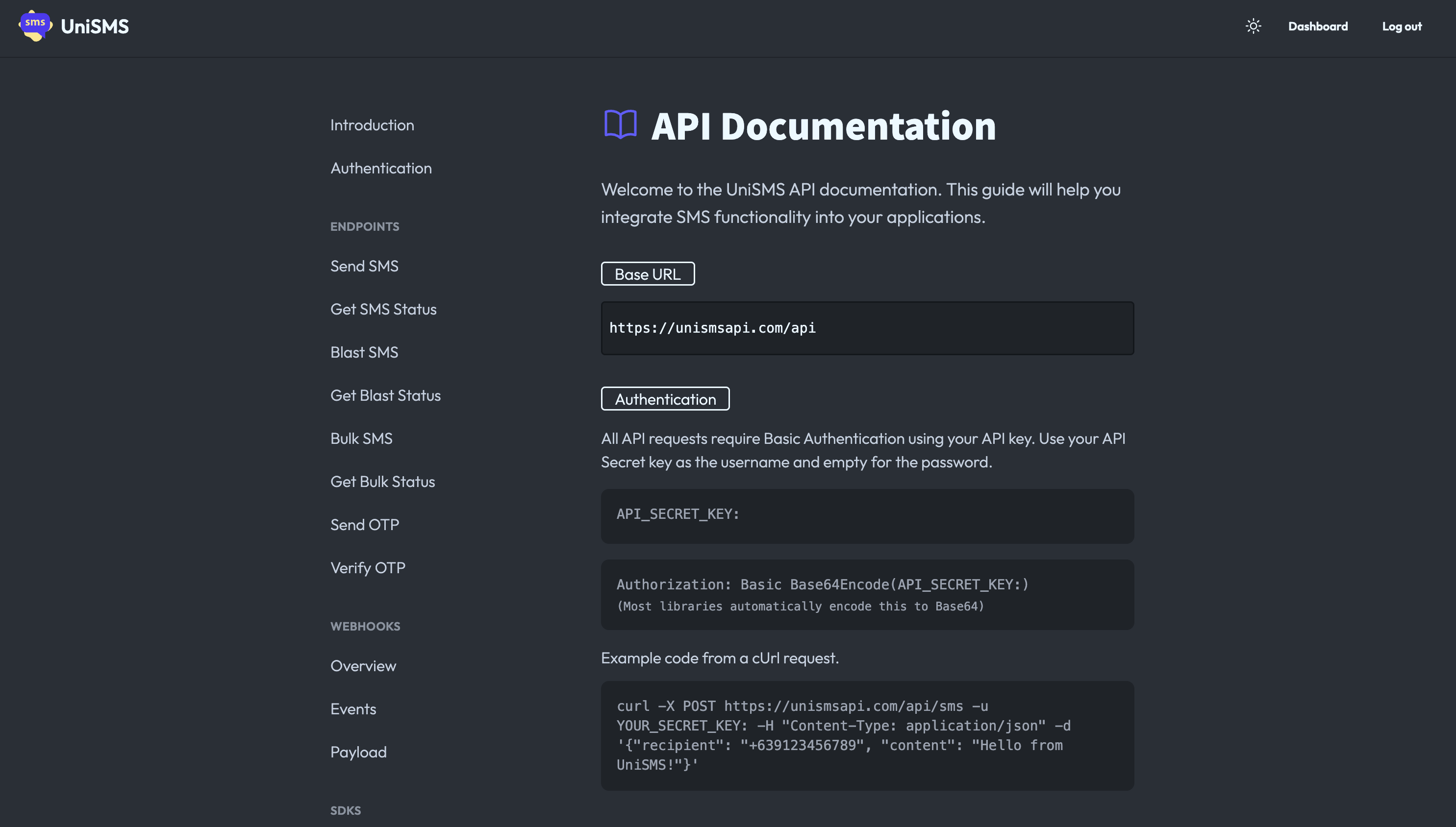UniSMS API · SMS API Philippines gallery image