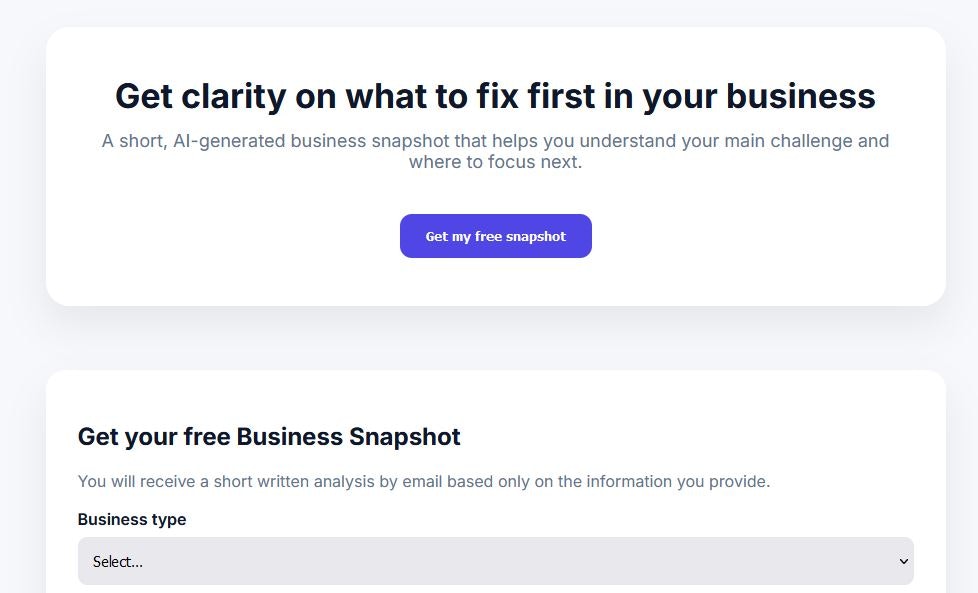 AI Business Snapshot