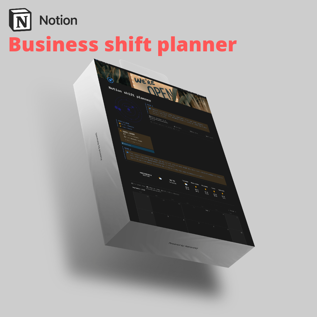 Planificador de turnos de negocios de la noción