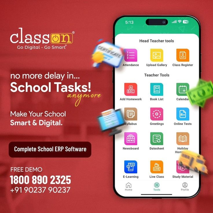Class ON - School ERP Software - Screenshot 4 showing product features and functionality