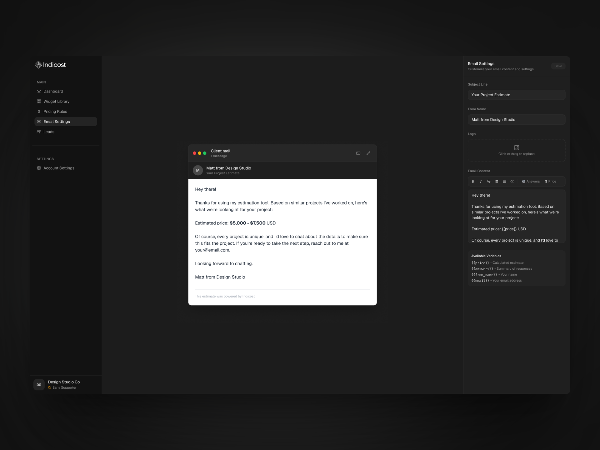 Indicost - Screenshot 4 showing product features and functionality