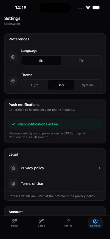 Glitchwatch — CI and deploy alerts 截图 5