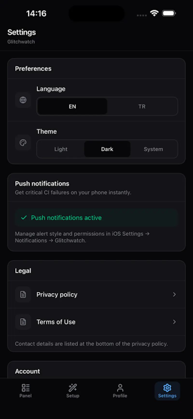 Glitchwatch — CI and deploy alerts screenshot 5