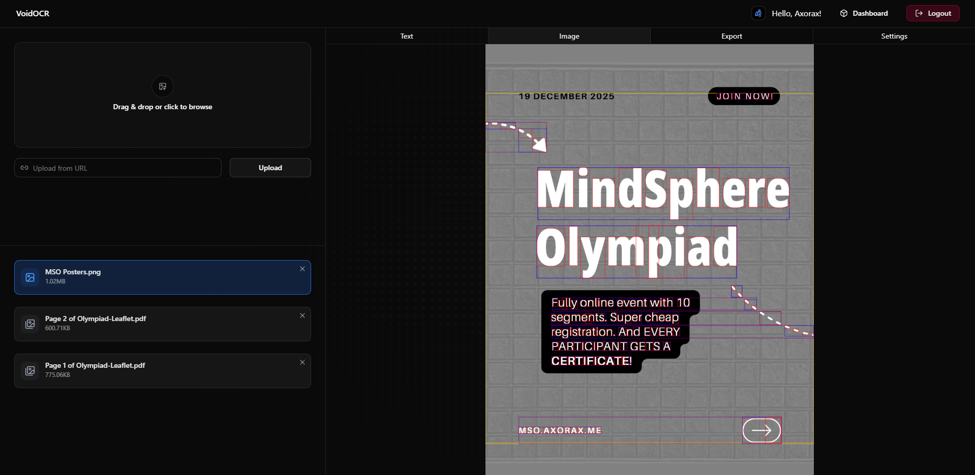 VoidOCR - Screenshot 3 showing product features and functionality