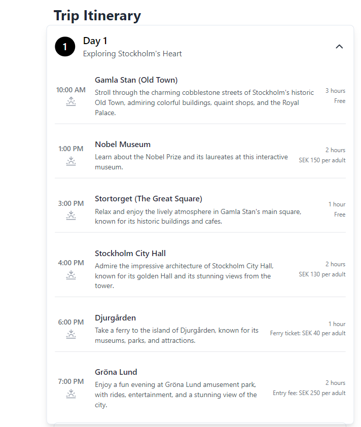 Trip Planner gallery image