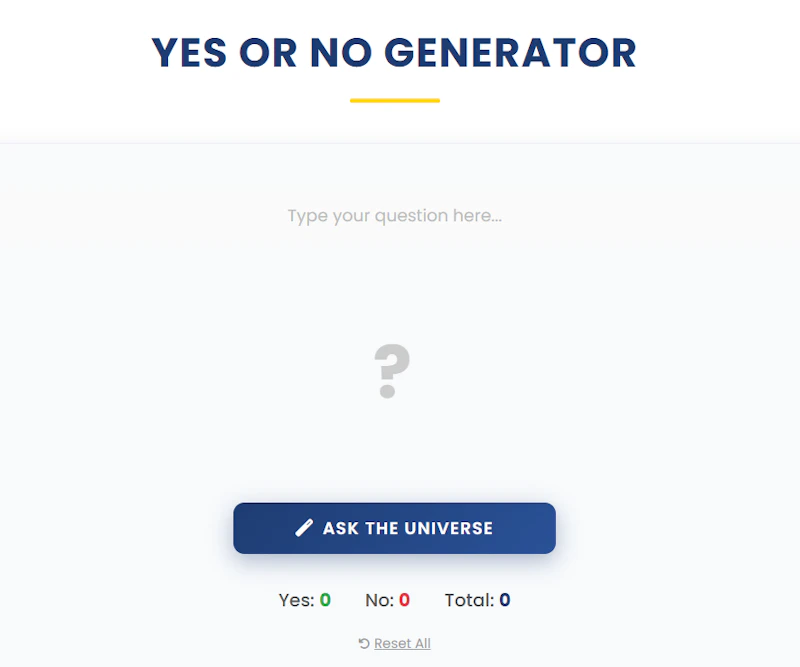 Yes or No Generator | Ease Tools screenshot 1
