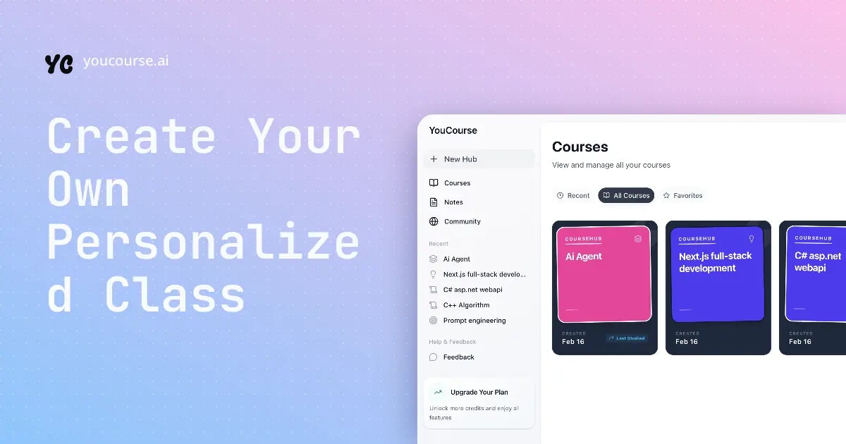 YouCourse - Main product screenshot demonstrating key features and user interface