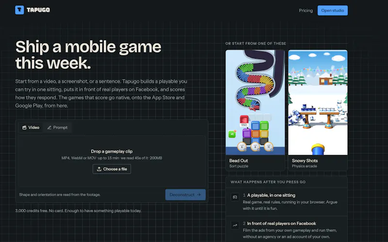 Build a mobile game from a video with AI screenshot 2