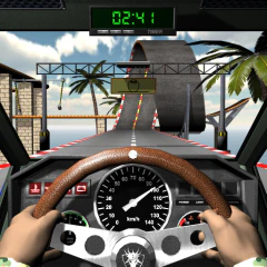 Racing stunts by car. Extreme driving