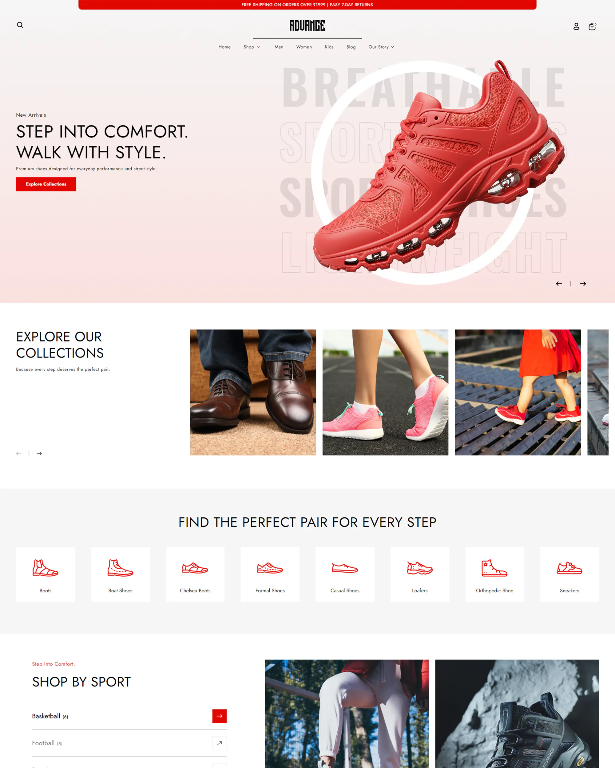 Advance Shoes Shopify Theme gallery image