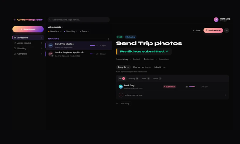 OneRequest screenshot 2
