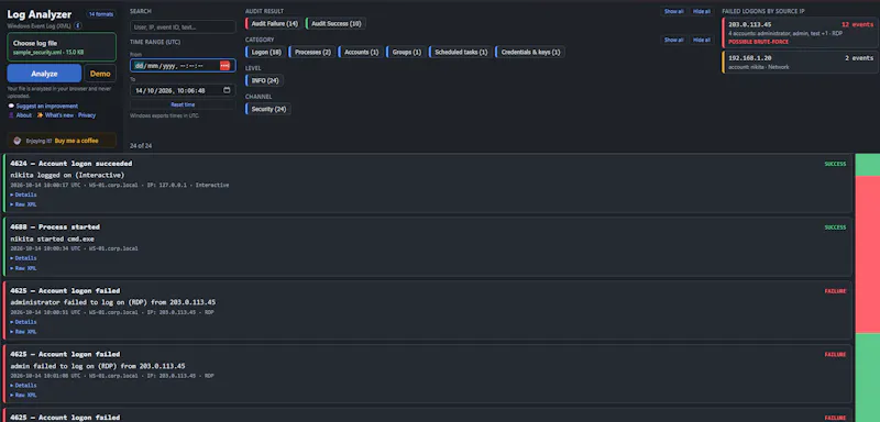 CyberKit Log Analyzer screenshot 1