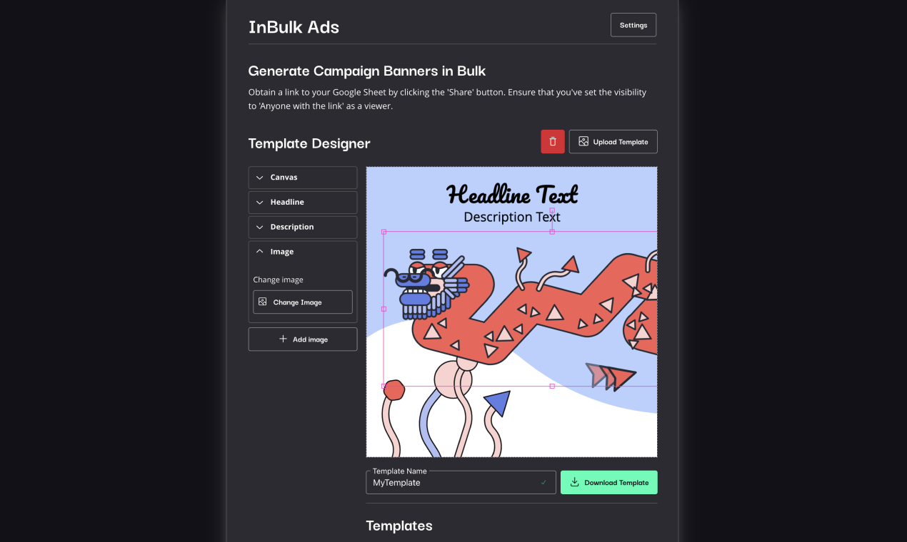 Inbulk Ads - Оптигировать дизайн баннера с интеграцией Google Sheets. медиа 3