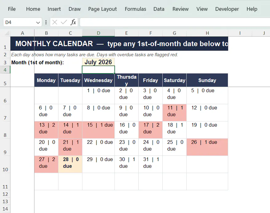 SigmaSheets Project Management Template screenshot