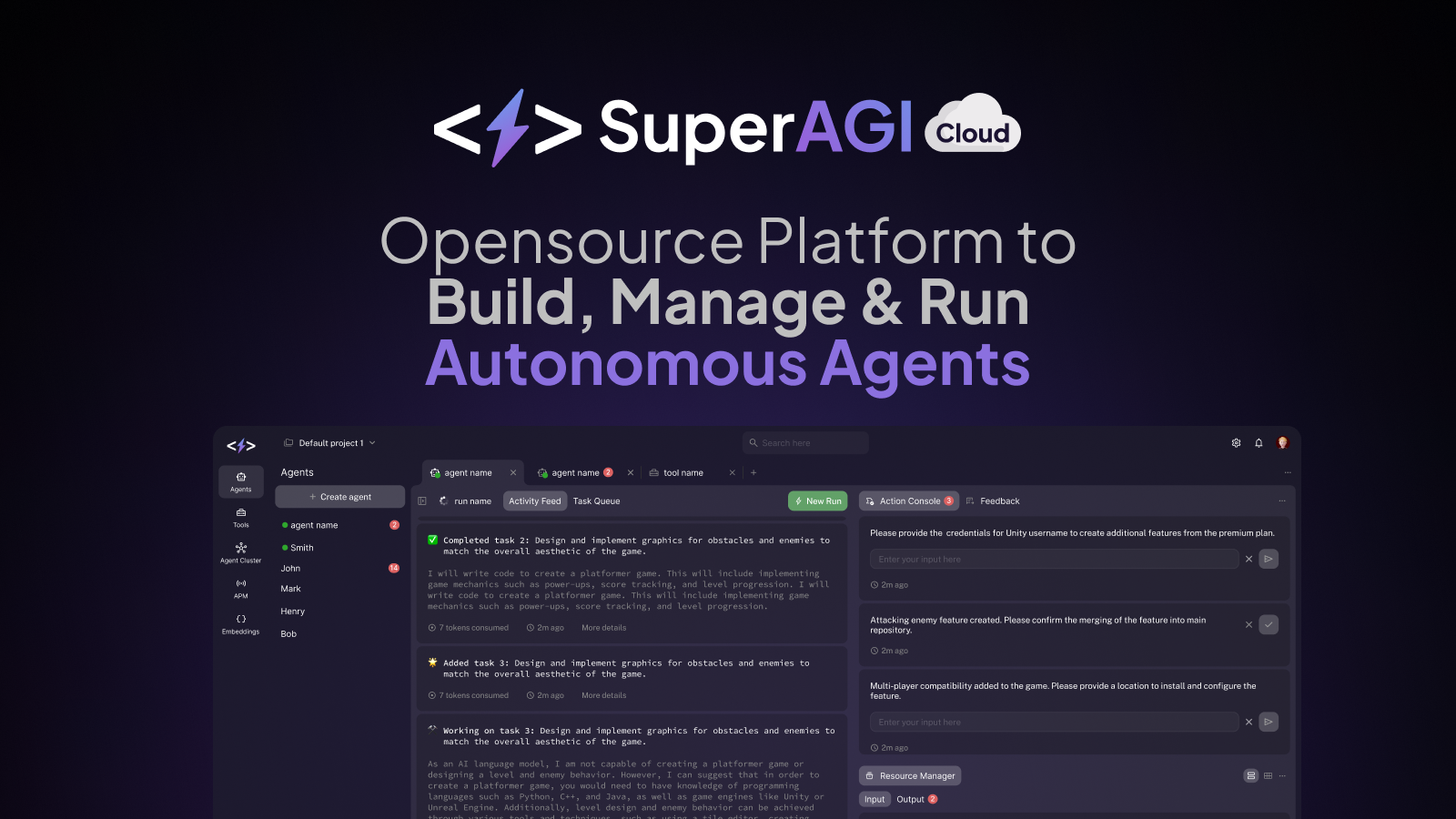 Superagi Cloud - Создавать, управлять и запустить полезные автономные агенты ИИ в облаке медиа 2