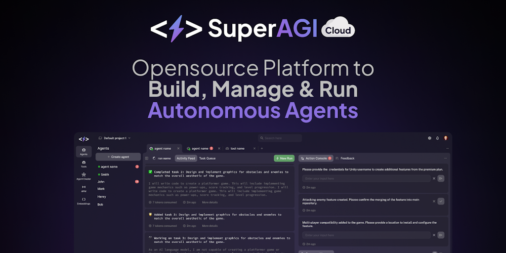 SuperAGI Cloud - Build, manage & run useful autonomous AI agents on cloud | Product Hunt