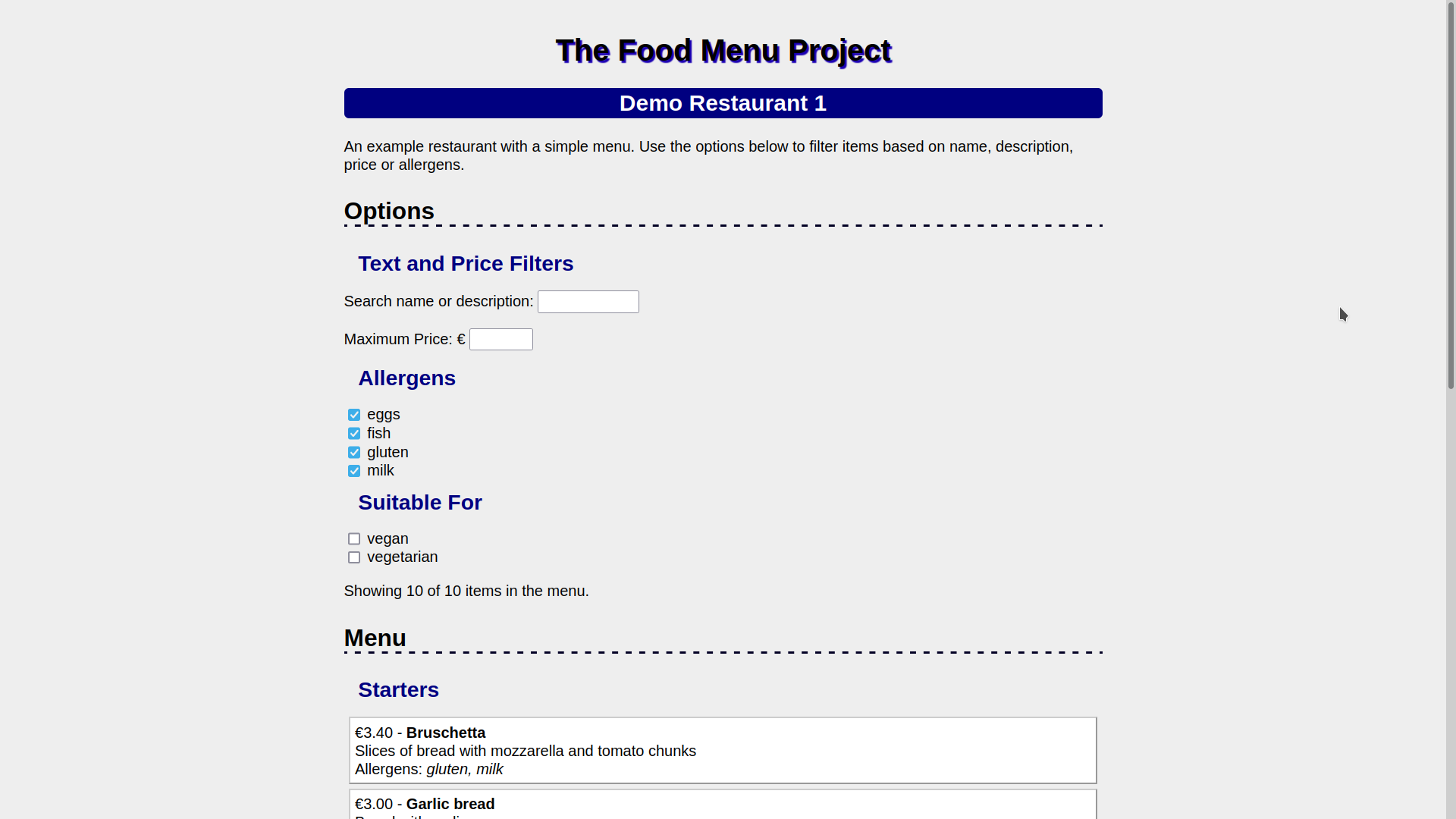 The Food Menu Project gallery image