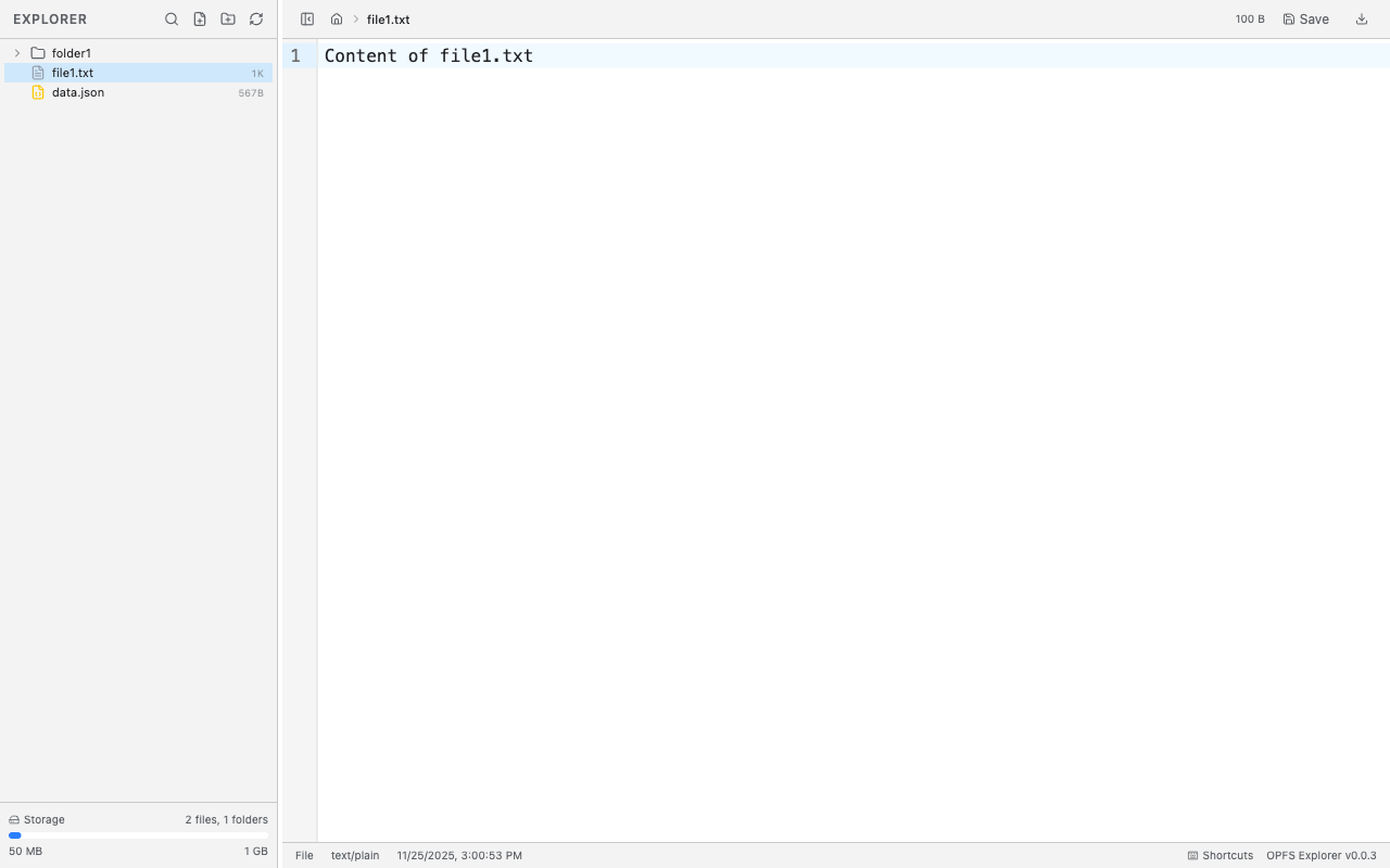 OPFS Explorer - Screenshot 2 showing product features and functionality