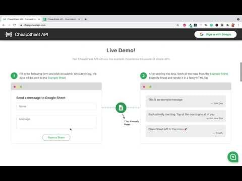 CheapSheet API gallery image