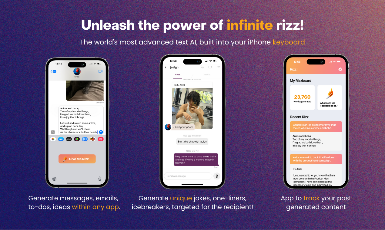 Rizz! - Product Information, Latest Updates, and Reviews 2023 | Product Hunt