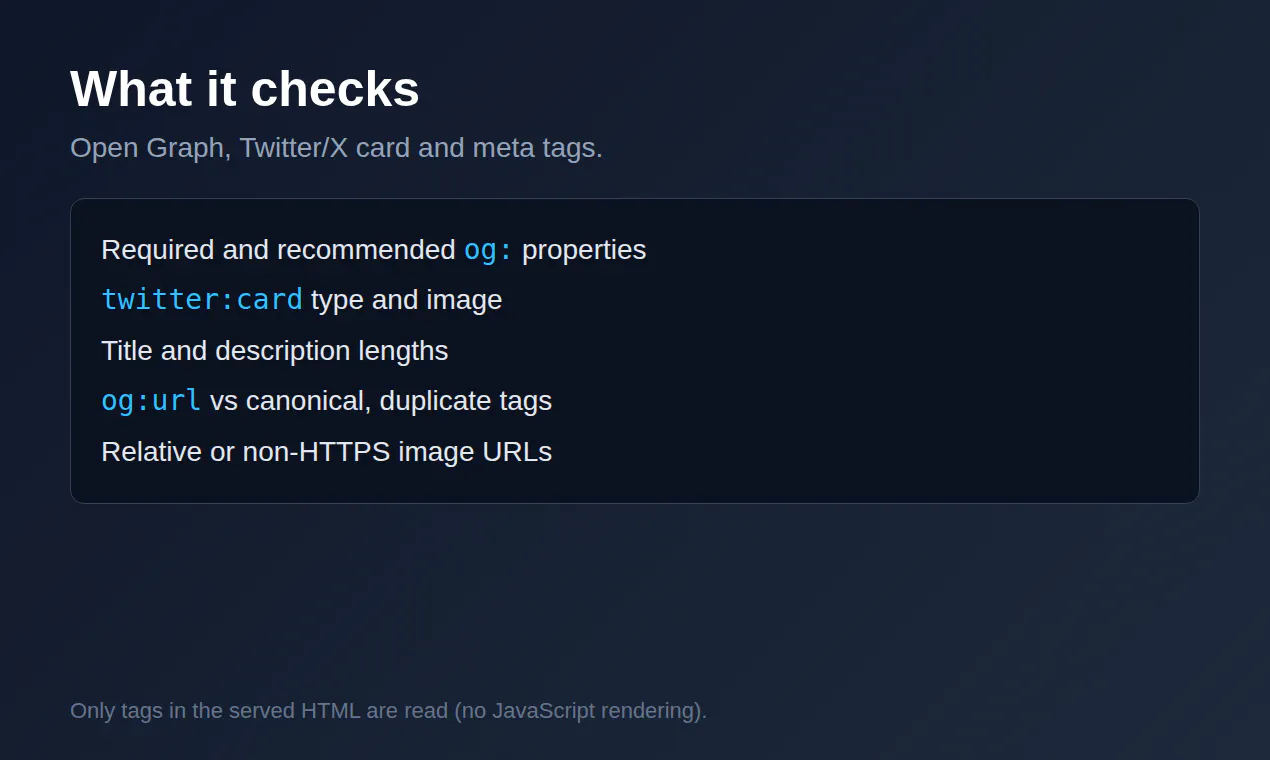 Open Graph & Twitter Card Validator API gallery image