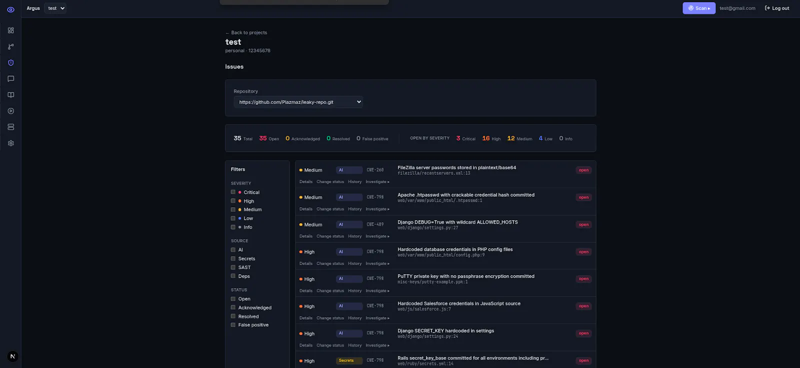 Argus screenshot 2