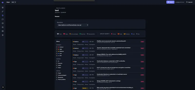 Argus screenshot 2