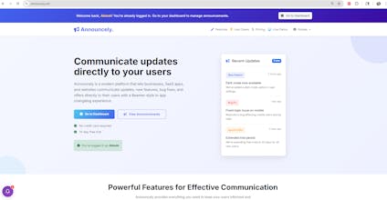 Announcely.net | Changelog & Updates gallery image