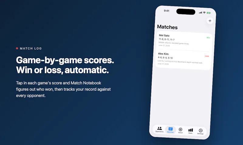 Match Notebook screenshot 3