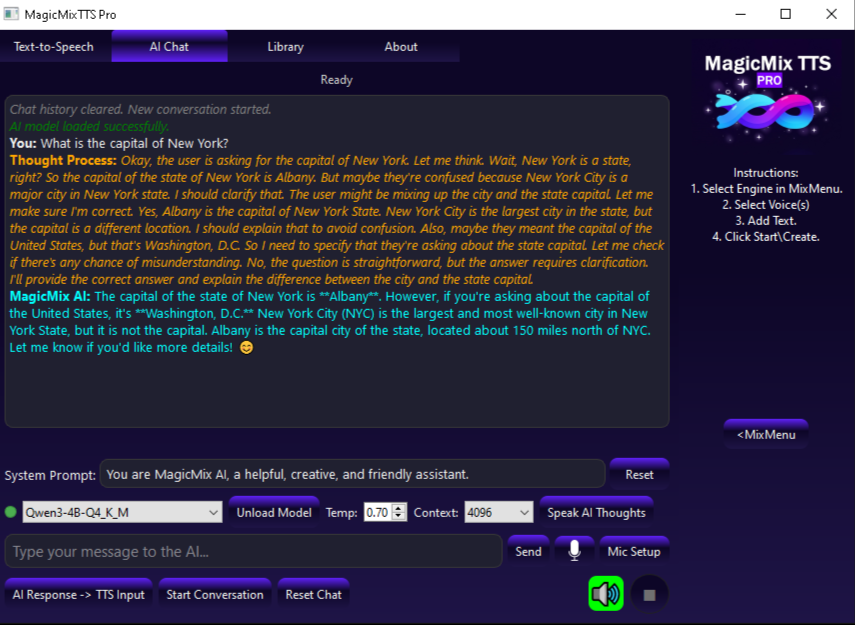 Média Magicmixtts - Texte hors ligne local vers la parole, discours en texte et chat AI 2
