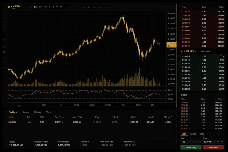 Gold XAUUSD position size calculator screenshot 1