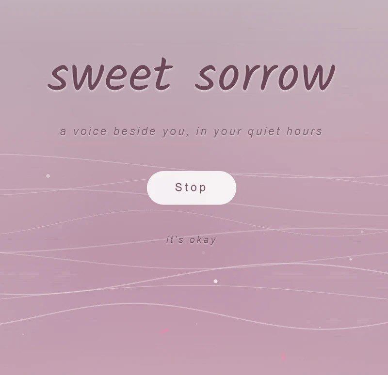 sweet sorrow — a voice beside you screenshot 3