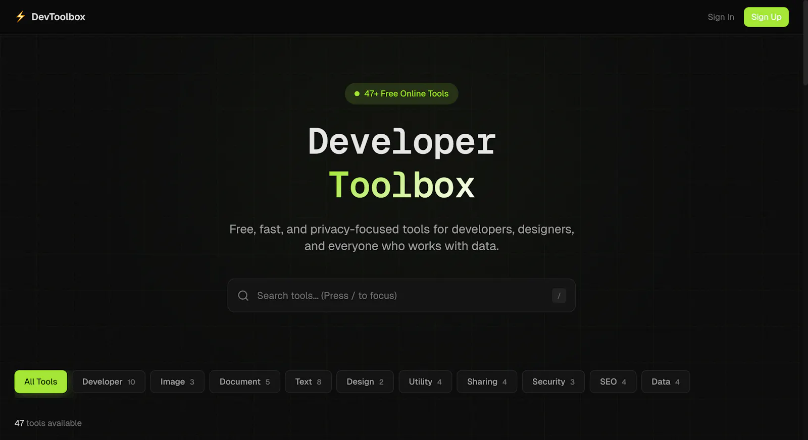 DevToolbox screenshot 2