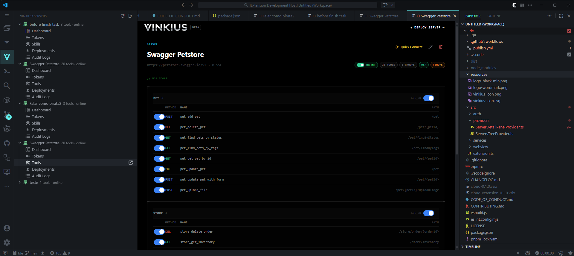 Vinkius Extension for Cursor / VSCode .. gallery image