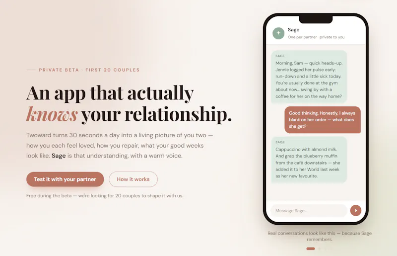 Twoward screenshot 1