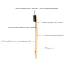Biodegradable Bamboo Toothbrush with Charcoal Infused Bristles gallery image