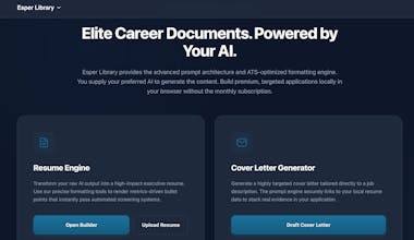 Esper Library: Free BYOAI Resume Engine gallery image