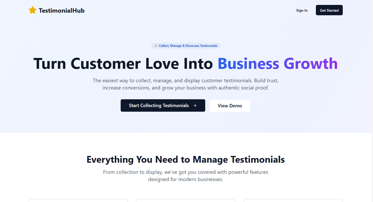 TestimonialShub - 証言を簡単に収集して紹介しますメディア1