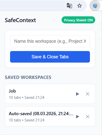 SafeContext - Screenshot 2 showing product features and functionality