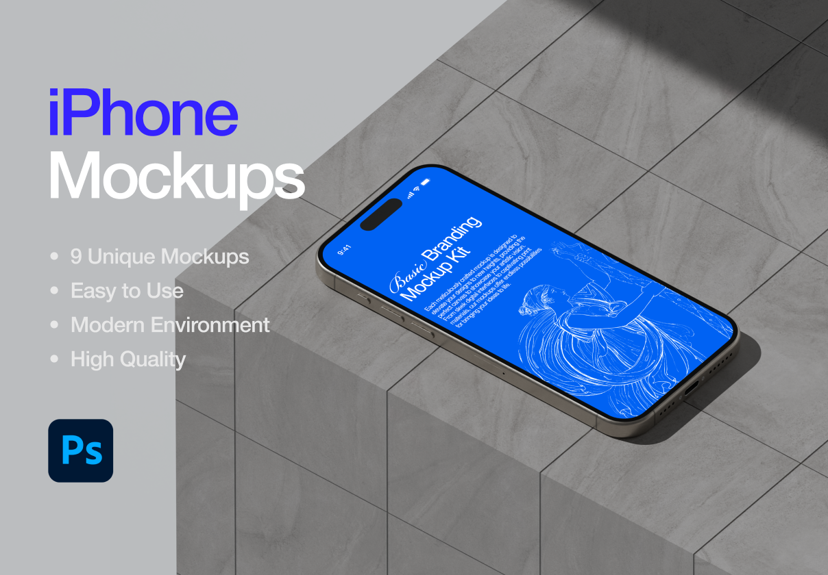 Mockup di iPhone: BBMK - 9 Mockup di iPhone squisiti unici di alta qualità media 1