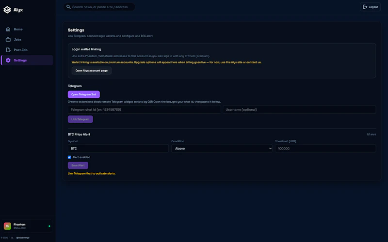 Alyx — Crypto Portfolio Dashboard screenshot 4